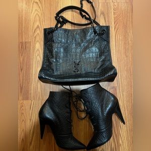 YSL purse and booties